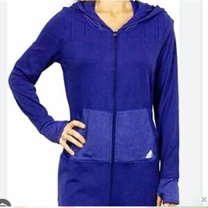 Adidas blue zip training jacket, small